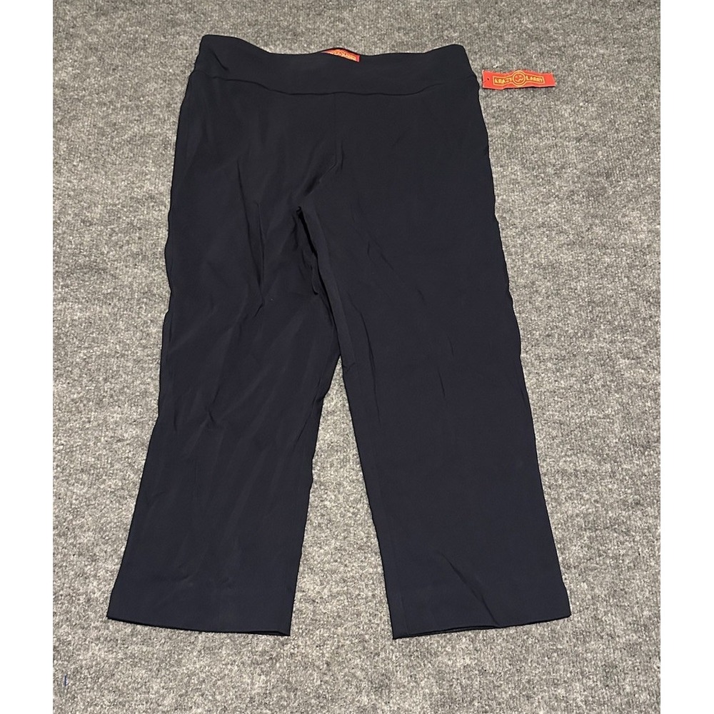 Krazy Larry Navy Pull On Cropped Wide Leg Pants Size 6 NWT